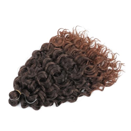 Damen Welle Flechten Haarverlängerungen Häkeln Zöpfe Kunsthaar Ombre Lockiges Blondes Wasserwellengeflecht T1B30 18Inch#1Pcs/Lot von Azedssw