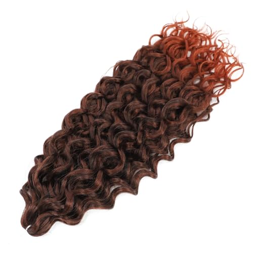 Damen Welle Flechten Haarverlängerungen Häkeln Zöpfe Kunsthaar Ombre Lockiges Blondes Wasserwellengeflecht T350 18Inch#3Pcs/Lot von Azedssw