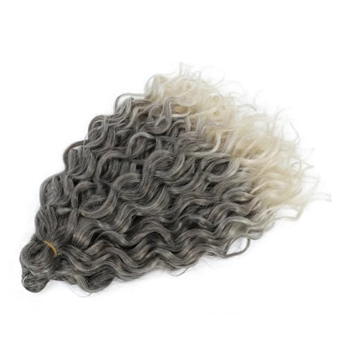 Damen Welle Flechten Haarverlängerungen Häkeln Zöpfe Kunsthaar Ombre Lockiges Blondes Wasserwellengeflecht T4 613 18Inch#5Pcs/Lot von Azedssw