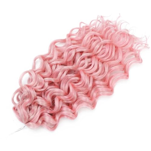 Damen Welle Flechten Haarverlängerungen Häkeln Zöpfe Kunsthaar Ombre Lockiges Blondes Wasserwellengeflecht grey 613 Pink 18Inch#3Pcs/Lot von Azedssw