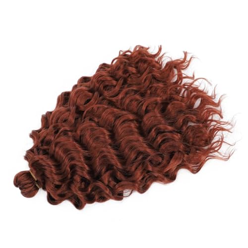 Damen Welle Flechten Haarverlängerungen Tiefes Wellenförmiges Twist Häkelhaar Synthetische Lockige Ombre Häkelzöpfe #350 18Inch 45cm#5Pcs von Azedssw