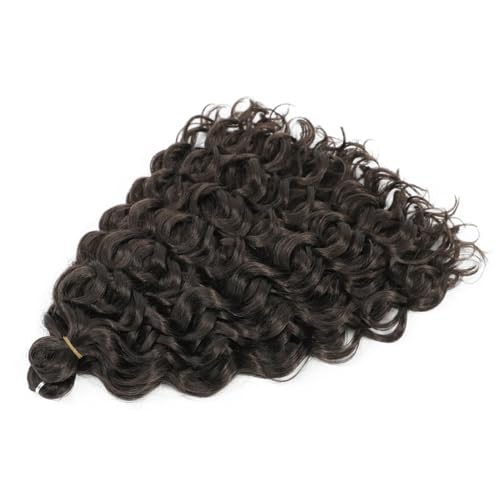 Damen Welle Flechten Haarverlängerungen Tiefes Wellenförmiges Twist Häkelhaar Synthetische Lockige Ombre Häkelzöpfe #4 18Inch 45cm#5Pcs von Azedssw