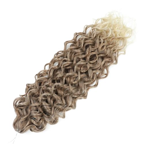 Damen Welle Flechten Haarverlängerungen Tiefes Wellenförmiges Twist Häkelhaar Synthetische Lockige Ombre Häkelzöpfe T30 613 24Inch 60cm#7Pcs von Azedssw