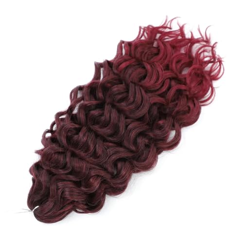 Damen Welle Flechten Haarverlängerungen Tiefes Wellenförmiges Twist Häkelhaar Synthetische Lockige Ombre Häkelzöpfe T530 18Inch 45cm#3Pcs von Azedssw