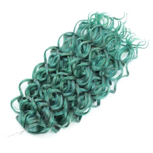Damen Welle Flechten Haarverlängerungen Tiefes Wellenförmiges Twist Häkelhaar Synthetische Lockige Ombre Häkelzöpfe blue 5Ysh 144 18Inch 45cm#5Pcs von Azedssw
