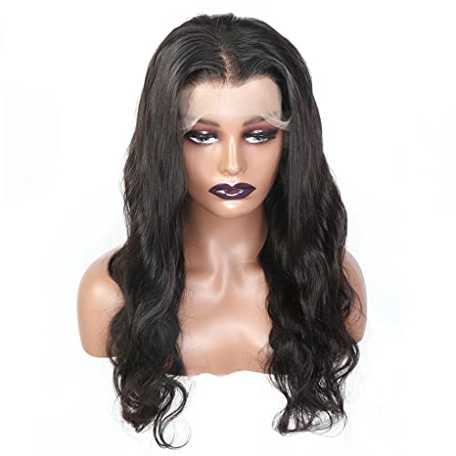 Frontal Perücke Körperwelle Lace Front Perücke Brasilianische Transparente Damen Gewellte Spitzefront Echthaarperücken 4X4 Lace Wig 14 Inch 180Density von Azedssw