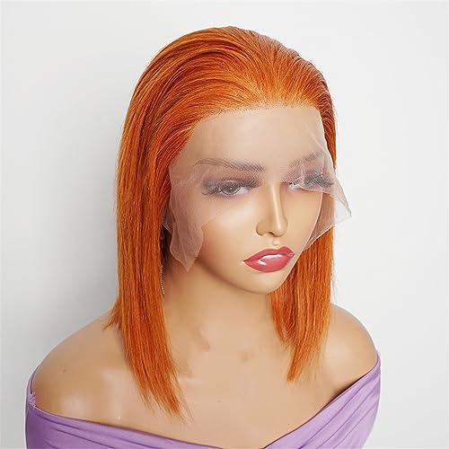 Kurze Bob Perücke 13 X 4 Frontal Spitze Perücken Mittelteil Echthaar Für Damen 150Density 14Inch von Azedssw