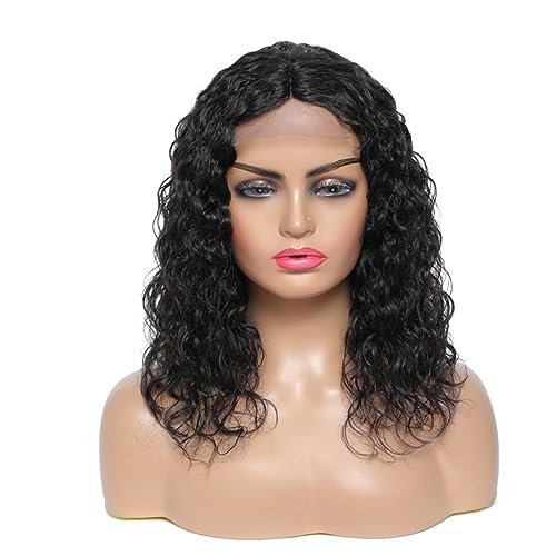 Kurze Verworrene Lockige Echthaar Perücken Brasilianische Echthaar Perücke Für Damen Mittlerer Teil Kurze Bob Perücke 1B 10Inch 150Density von Azedssw