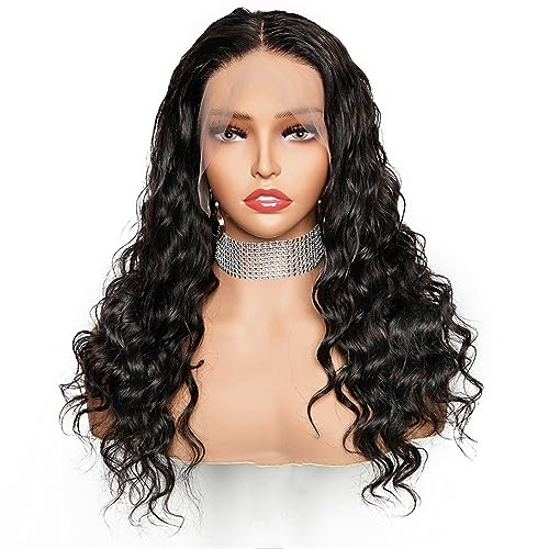 Tiefwellige Echthaar Perücke Natürliche Farbe 150 Dichte Vordere Spitzenhaar Perücken Für Damen 13x4 Frontal Wig 12Inch 150Density von Azedssw