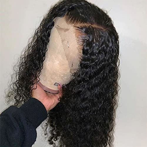 Wasserwelle Lace Front Perücke 13X4 Echthaar Lace Frontal Perücken Damen Pre Plcked Brasilianische Remy Lockige Echthaarperücke 13x4 Lace Wig 16 Inch von Azedssw