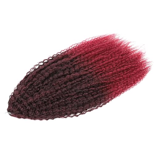 Zöpfe Verworrenes Lockiges Häkelhaar Für Damen Häkelzöpfe Synthetische Flechten Haarverlängerung Niedrige Temperatur T1Burgundy 20Inch#4Pcs/Lot von Azedssw