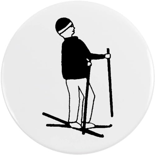 2 x 38mm 'Skifahrer' Pin Knopf-Abzeichen (BB00099446) von Azeeda