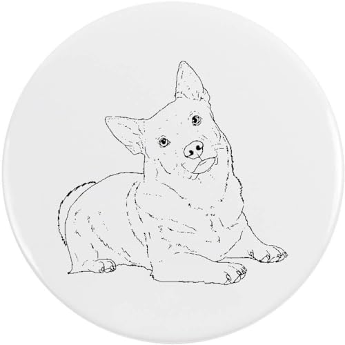 Anstecknadel "Swedish Vallhund Relaxing" (BB042038), 38 mm, Metall von Azeeda