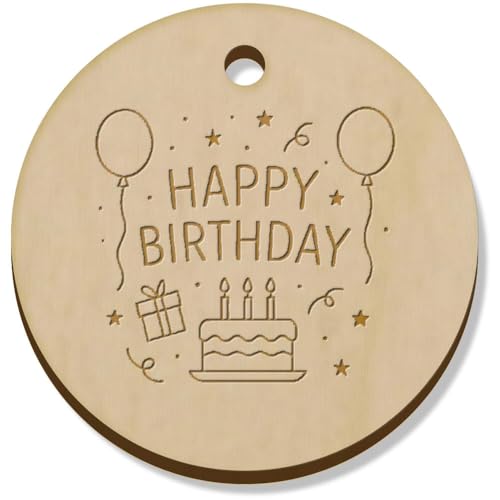 Azeeda 11 x 34mm 'Alles Gute zum Geburtstag' Hölzerne Schmuckanhänger (PN00074978) von Azeeda
