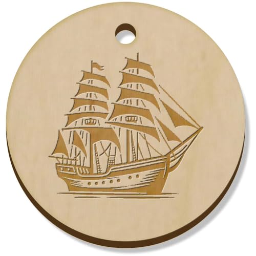 Azeeda 11 x 34mm 'Altes Segelschiff' Hölzerne Schmuckanhänger (PN00071389) von Azeeda