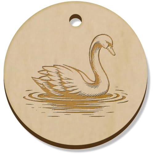 Azeeda 11 x 34mm 'Anmutig Schwan' Hölzerne Schmuckanhänger (PN00071404) von Azeeda