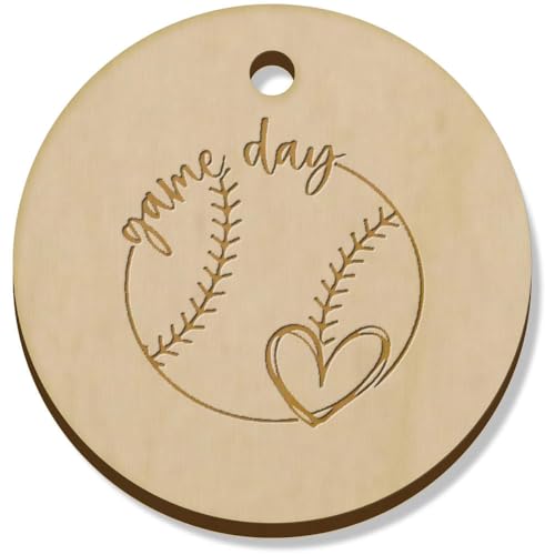 Azeeda 11 x 34mm 'Baseball-Spieltag' Hölzerne Schmuckanhänger (PN00071240) von Azeeda