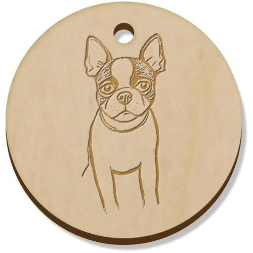 Azeeda 11 x 34mm 'Boston-Terrier' Hölzerne Schmuckanhänger (PN00071919) von Azeeda