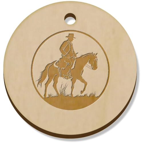Azeeda 11 x 34mm 'Cowboy-Reitpferd' Hölzerne Schmuckanhänger (PN00071462) von Azeeda