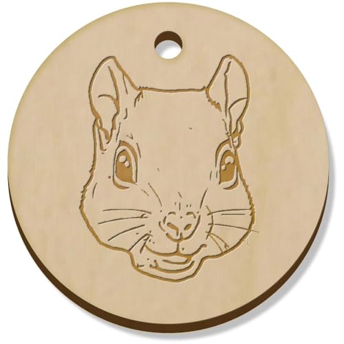 Azeeda 11 x 34mm 'Eichhörnchengesicht' Hölzerne Schmuckanhänger (PN00071888) von Azeeda