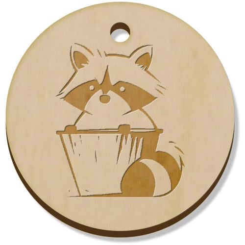 Azeeda 11 x 34mm 'Eimer Waschbär' Hölzerne Schmuckanhänger (PN00071167) von Azeeda