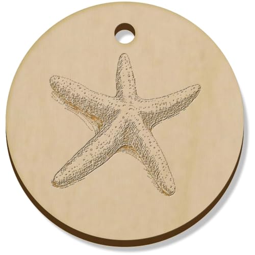 Azeeda 11 x 34mm 'Einzelner Seestern' Hölzerne Schmuckanhänger (PN00074931) von Azeeda