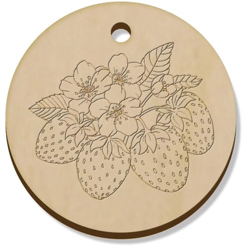 Azeeda 11 x 34mm 'Erdbeerpflanze' Hölzerne Schmuckanhänger (PN00072371) von Azeeda