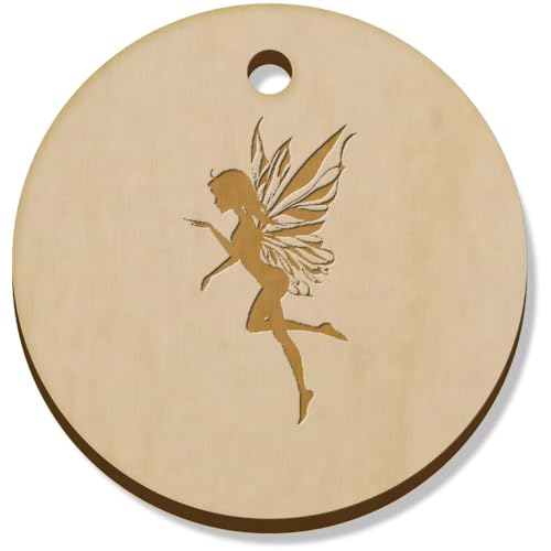 Azeeda 11 x 34mm 'Fee-Silhouette' Hölzerne Schmuckanhänger (PN00073107) von Azeeda