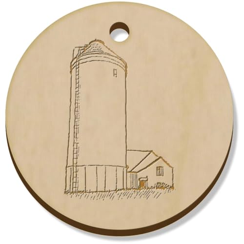 Azeeda 11 x 34mm 'Getreidesilo' Hölzerne Schmuckanhänger (PN00071995) von Azeeda