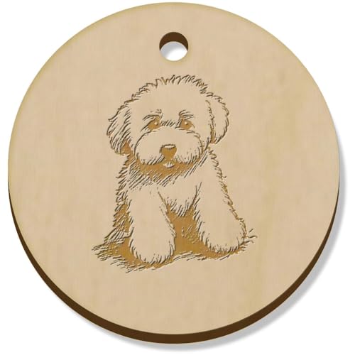 Azeeda 11 x 34mm 'Goldener Doodle' Hölzerne Schmuckanhänger (PN00071994) von Azeeda