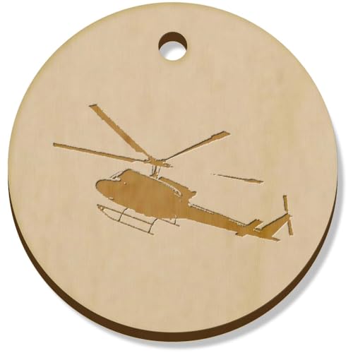 Azeeda 11 x 34mm 'Hubschrauber Silhouette' Hölzerne Schmuckanhänger (PN00071786) von Azeeda