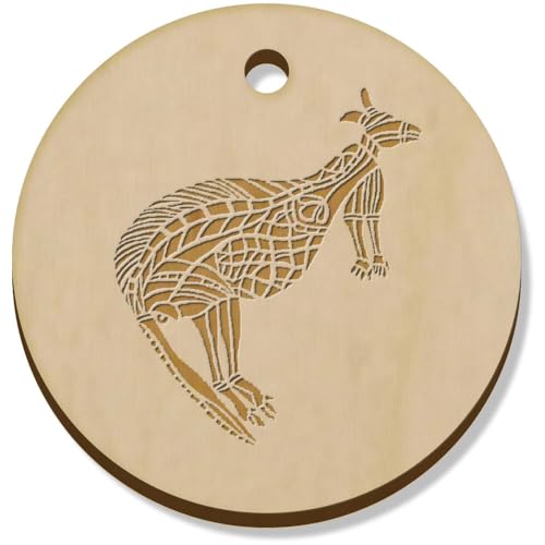 Azeeda 11 x 34mm 'Känguru der Aborigines' Hölzerne Schmuckanhänger (PN00071819) von Azeeda