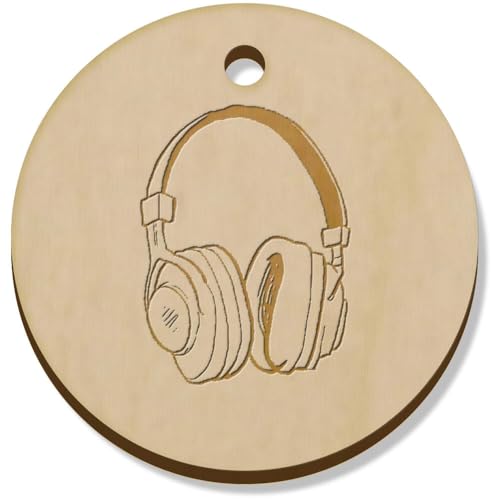 Azeeda 11 x 34mm 'Kopfhörer' Hölzerne Schmuckanhänger (PN00072003) von Azeeda