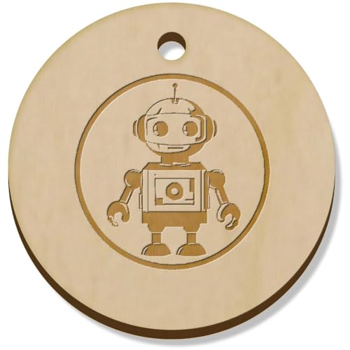 Azeeda 11 x 34mm 'Netter Roboter' Hölzerne Schmuckanhänger (PN00071555) von Azeeda