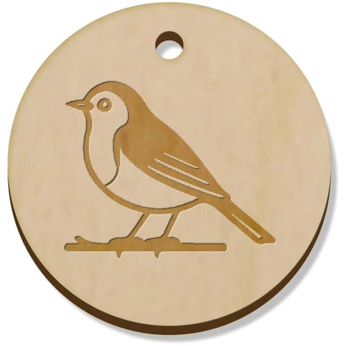 Azeeda 11 x 34mm 'Robin auf einem Zweig' Hölzerne Schmuckanhänger (PN00075823) von Azeeda