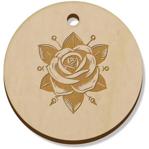 Azeeda 11 x 34mm 'Rose' Hölzerne Schmuckanhänger (PN00071675) von Azeeda