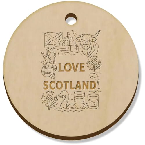 Azeeda 11 x 34mm 'Schottland Liebe' Hölzerne Schmuckanhänger (PN00074920) von Azeeda