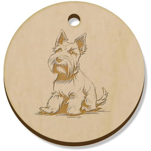 Azeeda 11 x 34mm 'Scottish Terrier sitzend' Hölzerne Schmuckanhänger (PN00071418) von Azeeda