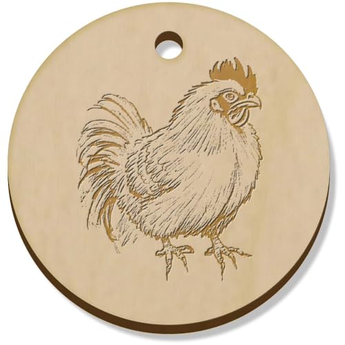 Azeeda 11 x 34mm 'Seidenhuhn' Hölzerne Schmuckanhänger (PN00071937) von Azeeda