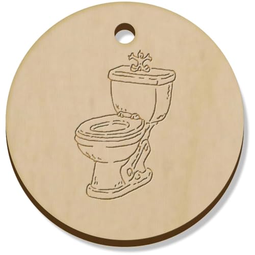 Azeeda 11 x 34mm 'Skizzenhafte Toilette' Hölzerne Schmuckanhänger (PN00075012) von Azeeda