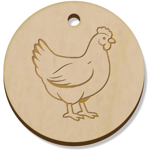 Azeeda 11 x 34mm 'Stehendes Huhn' Hölzerne Schmuckanhänger (PN00075610) von Azeeda