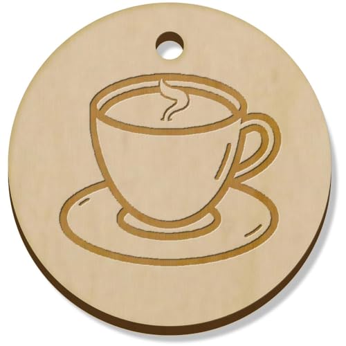 Azeeda 11 x 34mm 'Tasse Kaffee' Hölzerne Schmuckanhänger (PN00071486) von Azeeda