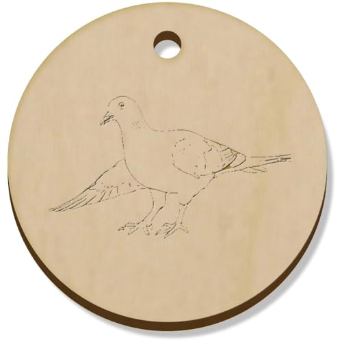 Azeeda 11 x 34mm 'Verbeugende Taube' Hölzerne Schmuckanhänger (PN00071883) von Azeeda