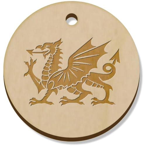 Azeeda 11 x 34mm 'Waliser-Drache' Hölzerne Schmuckanhänger (PN00071696) von Azeeda