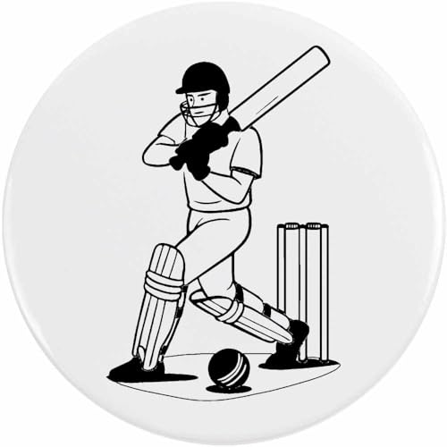 Azeeda 2 x 38mm 'Cricket-Schlagmann-Aktion' Pin Knopf-Abzeichen (BB00144244) von Azeeda