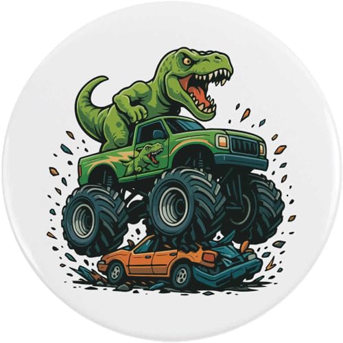 Azeeda 2 x 38mm 'Dinosaurier-Monstertruck-Zertrümmerung' Pin Knopf-Abzeichen (BB00147199) von Azeeda