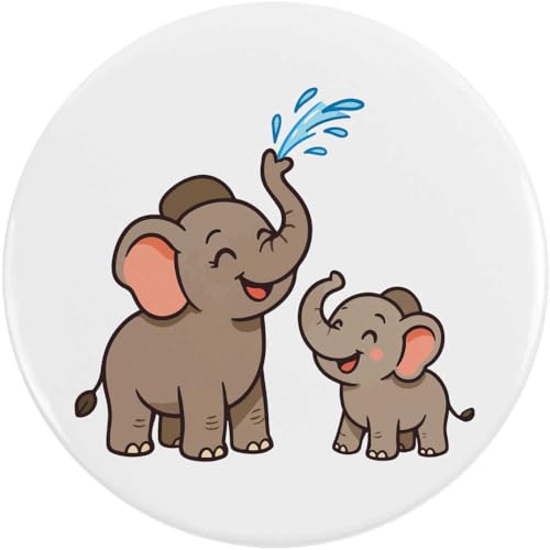 Azeeda 2 x 38mm 'Elefantenmutter & Baby' Pin Knopf-Abzeichen (BB00148455) von Azeeda