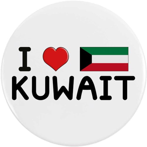 Azeeda 2 x 38mm 'I Love Kuwait' Pin Knopf-Abzeichen (BB00096019) von Azeeda