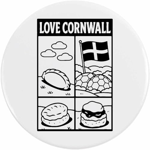 Azeeda 2 x 38mm 'Liebe Cornwall' Pin Knopf-Abzeichen (BB00144173) von Azeeda