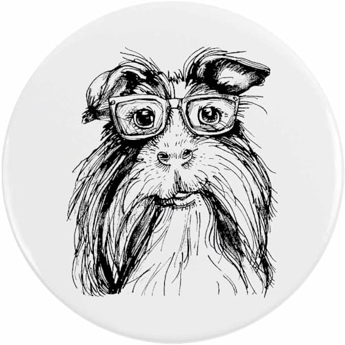 Azeeda 2 x 38mm 'Meerschweinchen mit Brille' Pin Knopf-Abzeichen (BB00144523) von Azeeda